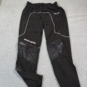 Bauer Pants Mens Large Black Team Hockey Training Athletic Warm Up Sweatpants
